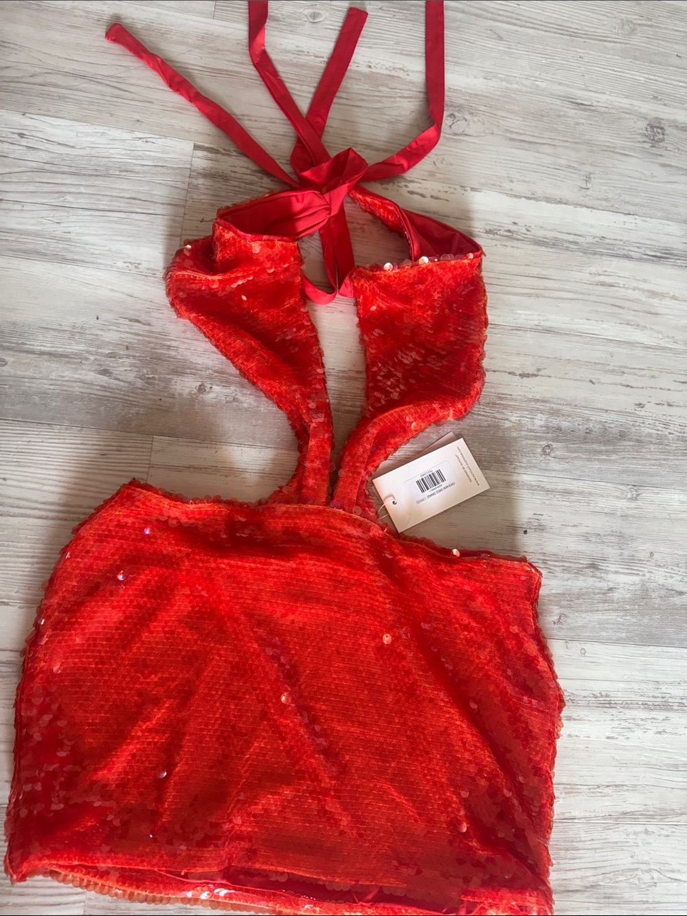 Red Sequin Halter dress